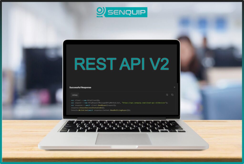 Laptop with Senquip Rest API