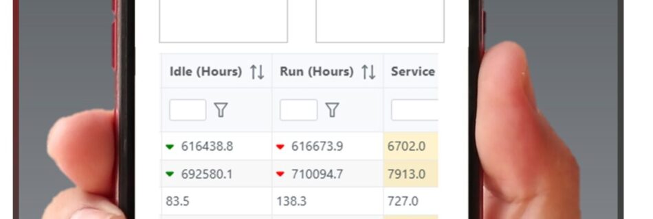 Senquip Vision Dashboard shown of mobile