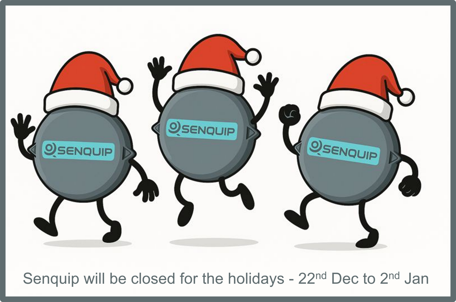 Senquip ORBs with Christmas hats