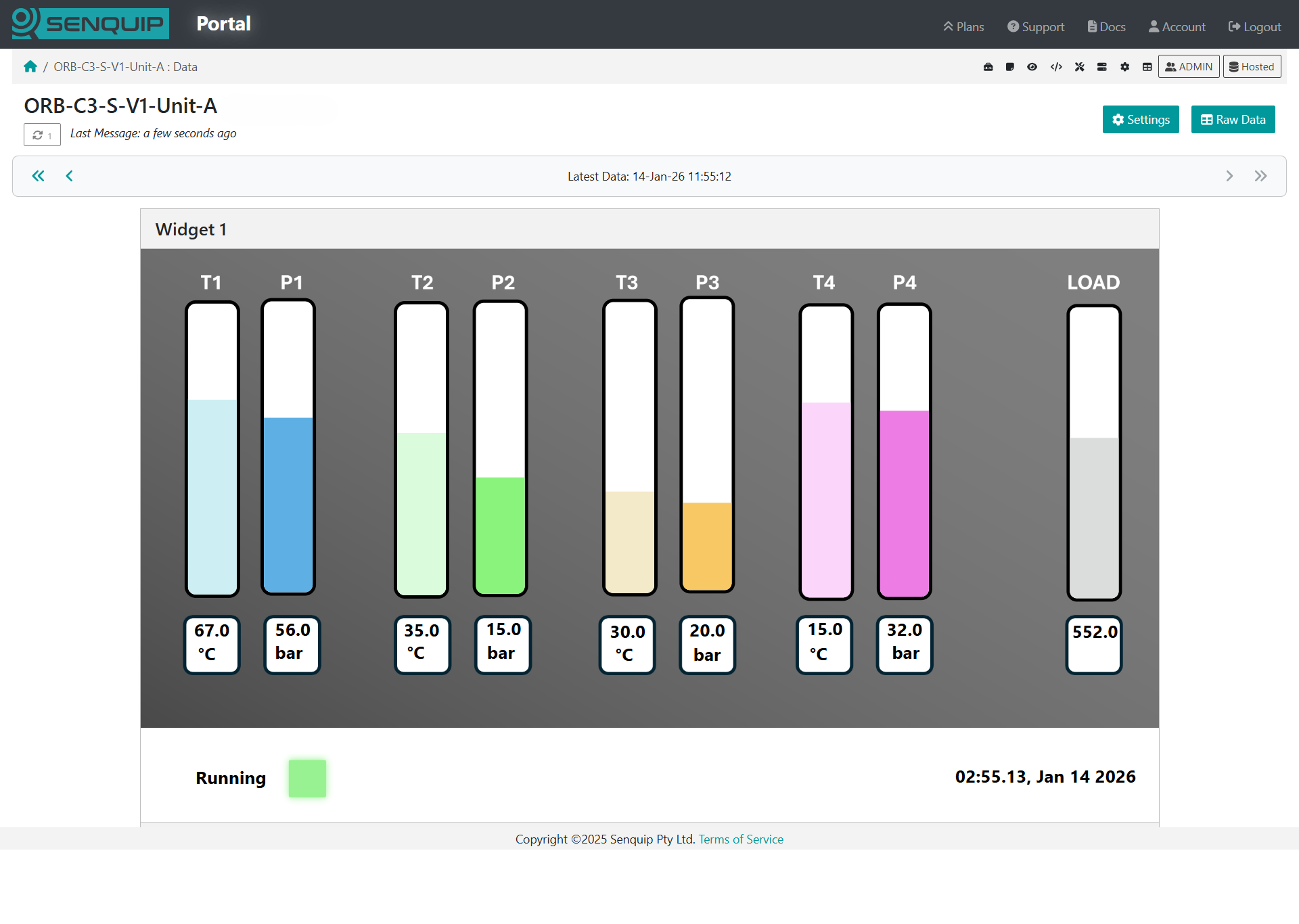 Creative dashboard design on the Senquip Portal