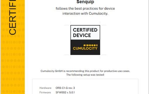 Senquip Cumulocity Certificate