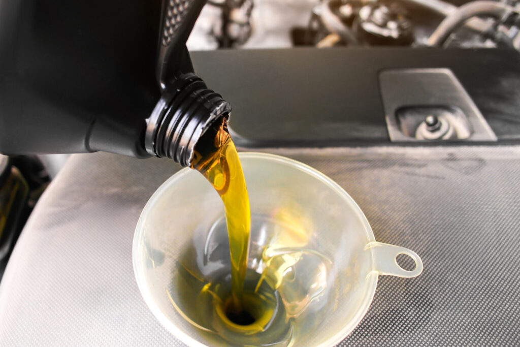 Pouring oil